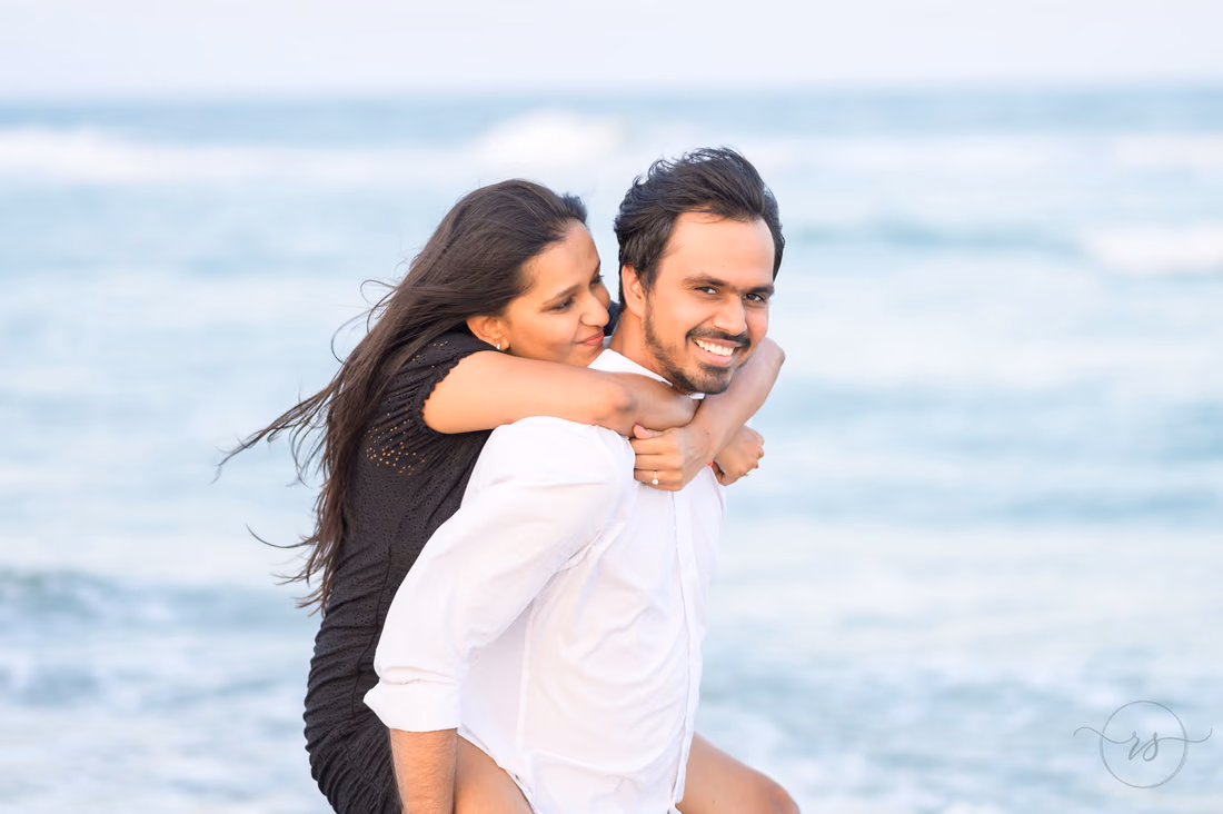 Piggyback ride by the ocean - Huntington Beach State Park