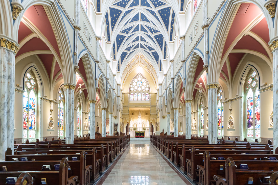 Wide angle pictures inside the Cathedral - Cathedral of Saint John Charleston