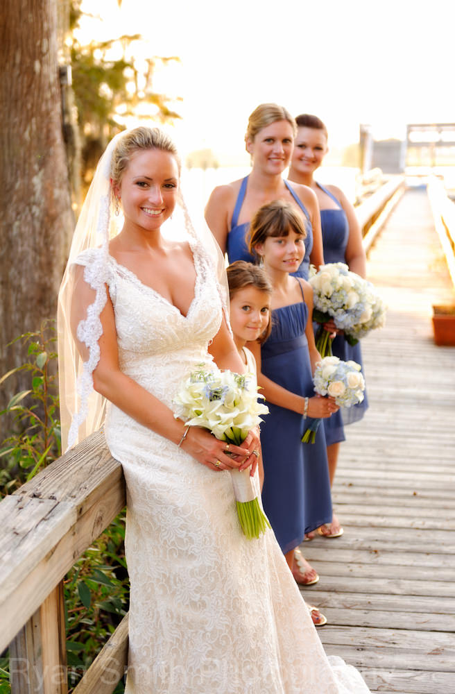 Bridesmaids in sunset, Pawleys Island, SC