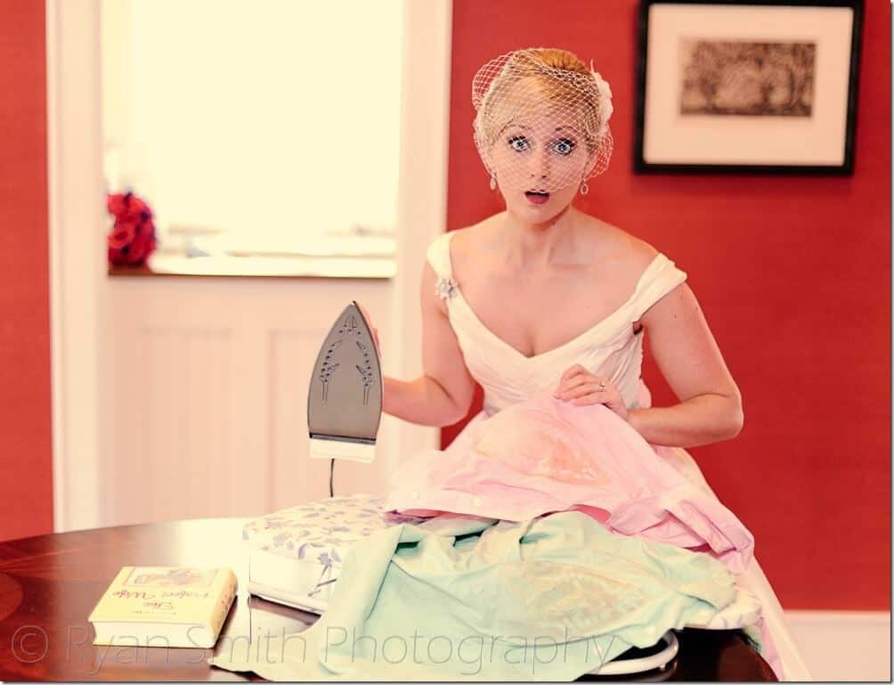 Bride ironing clothes - Brookgreen Gardens - Holiday Cottage