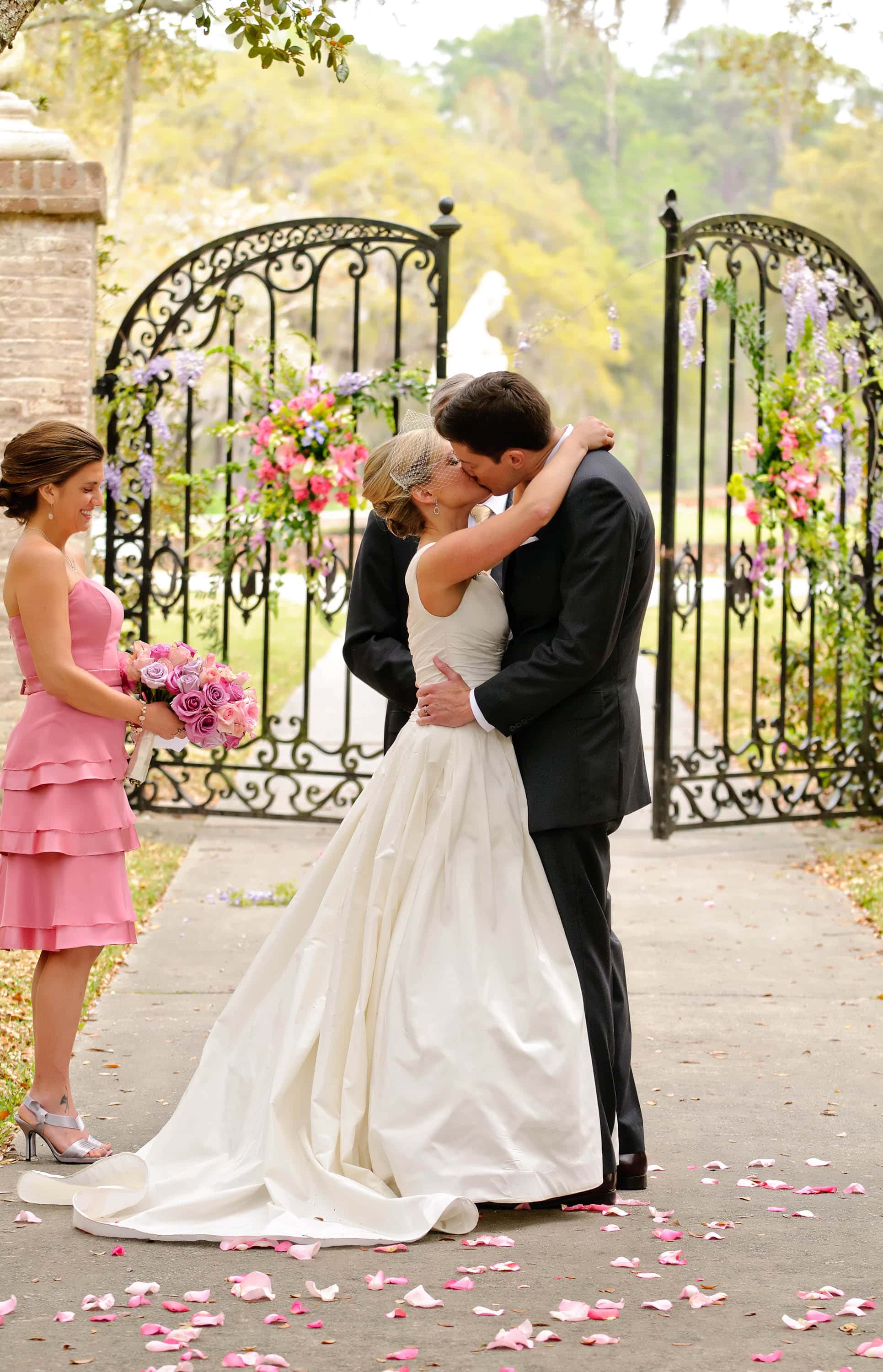 First Kiss in front of the gates