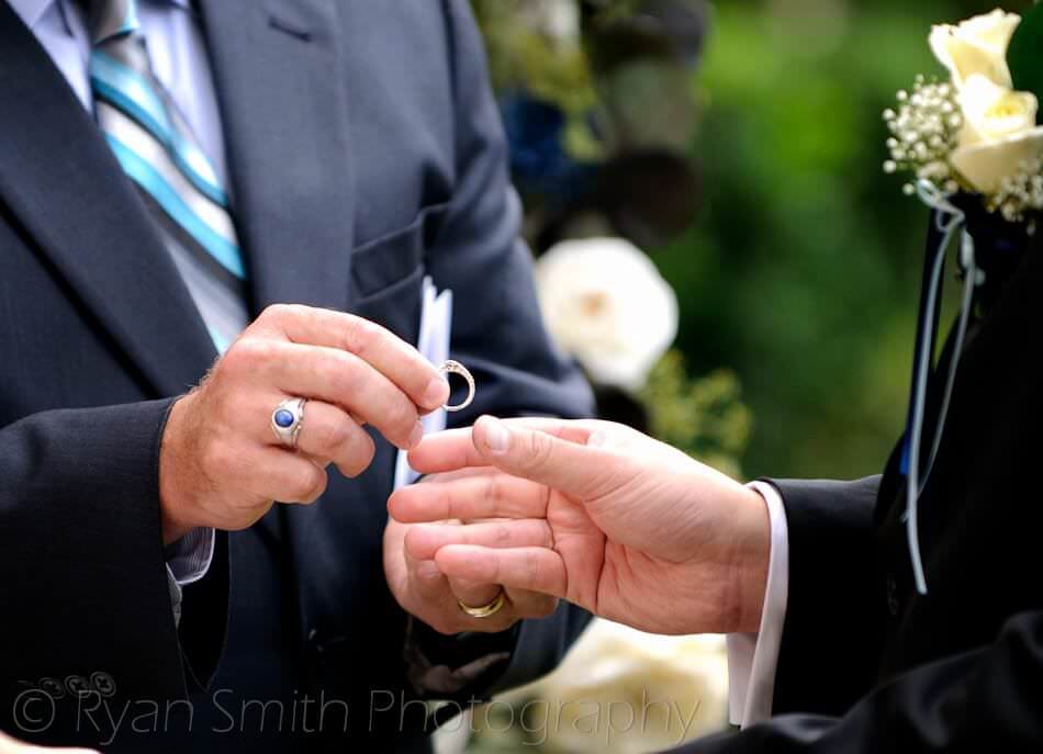 Minister giving ring to groom - Kingston Plantation - North Myrtle Beach