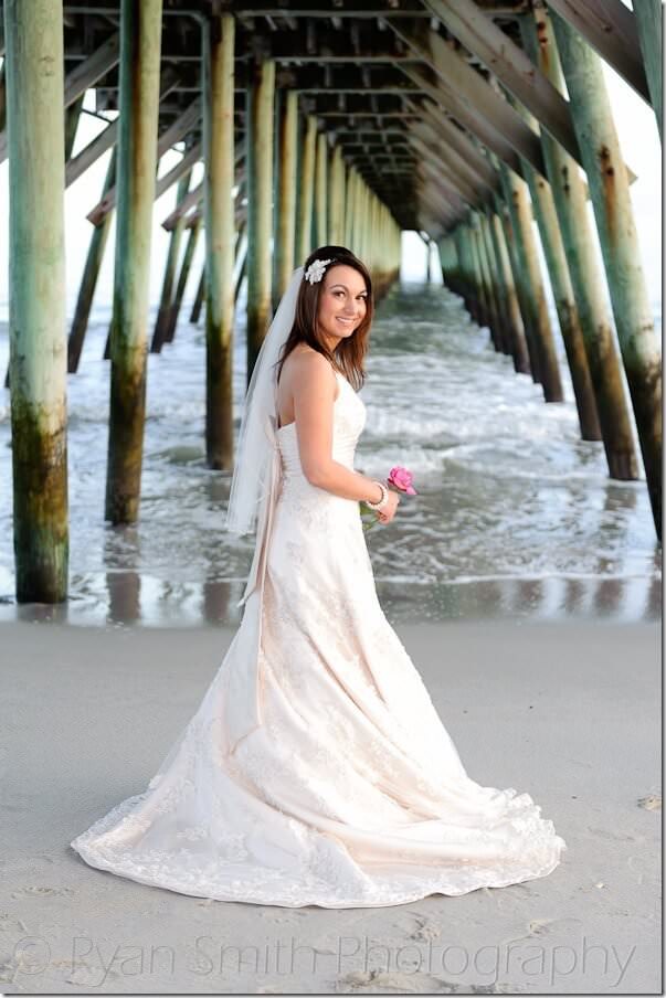 Bride with pier going out of focus in the distance