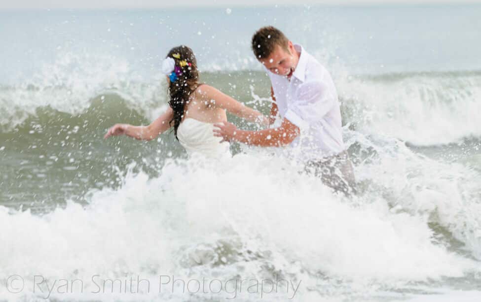 Getting splashed by a wave - Ocean Isle