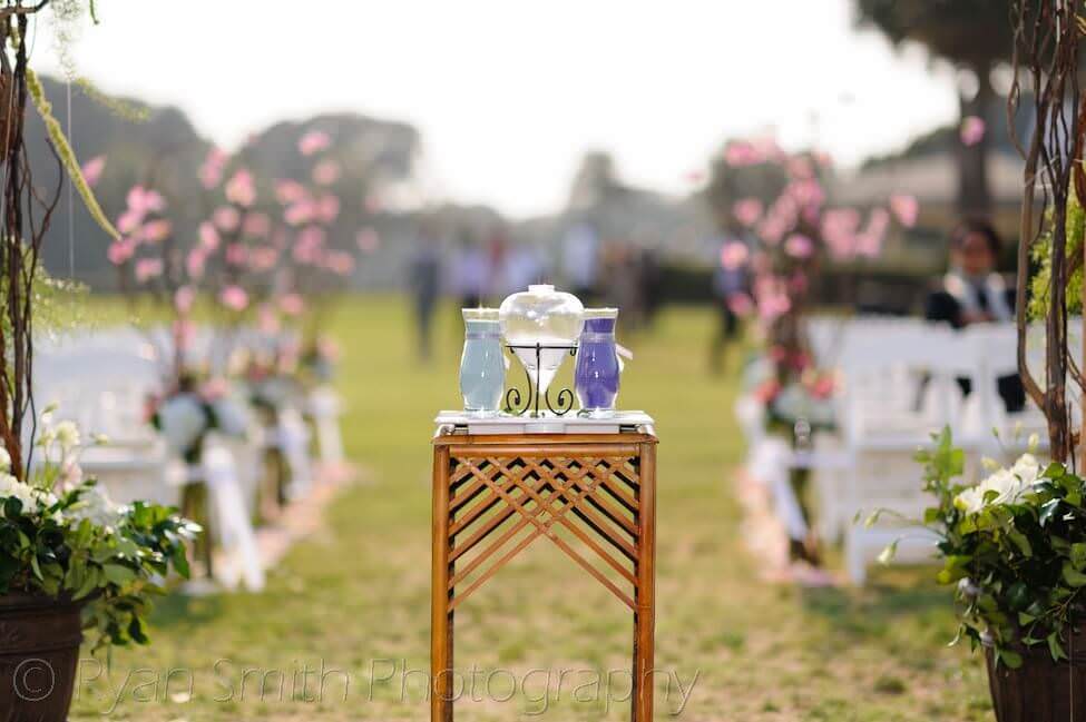 Setup for the sand ceremony