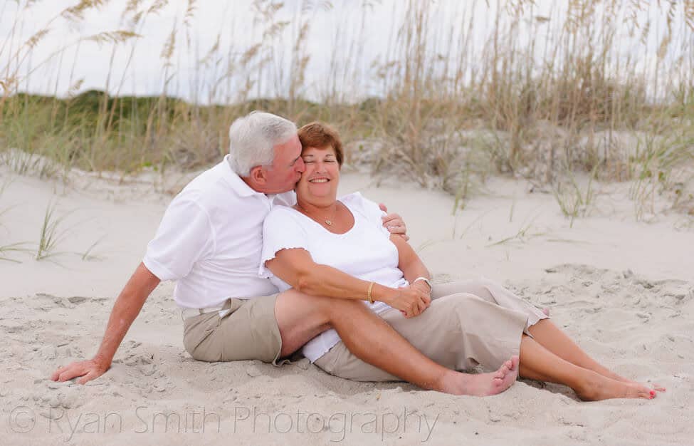 Older couple, husband kissing wife on cheek - Myrtle Beach State