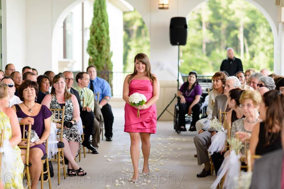 Bride's sister walking down isle - Member's Club - Grande Dunes