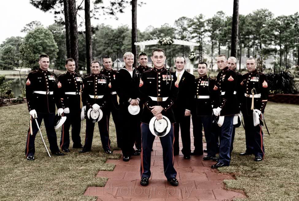 Shot of all the groomsmen - Brunswick Plantation, NC