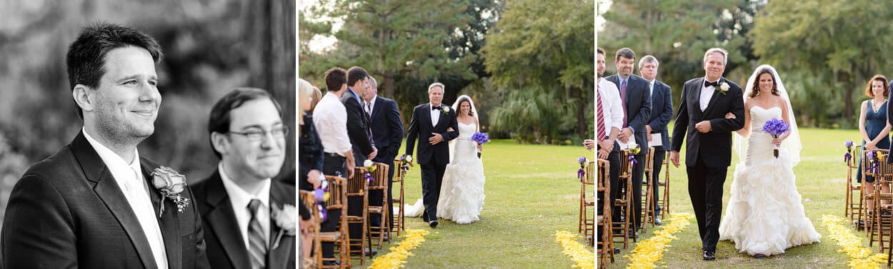 Groom seeing the bride for the first time - Magnolia Plantation - Charleston