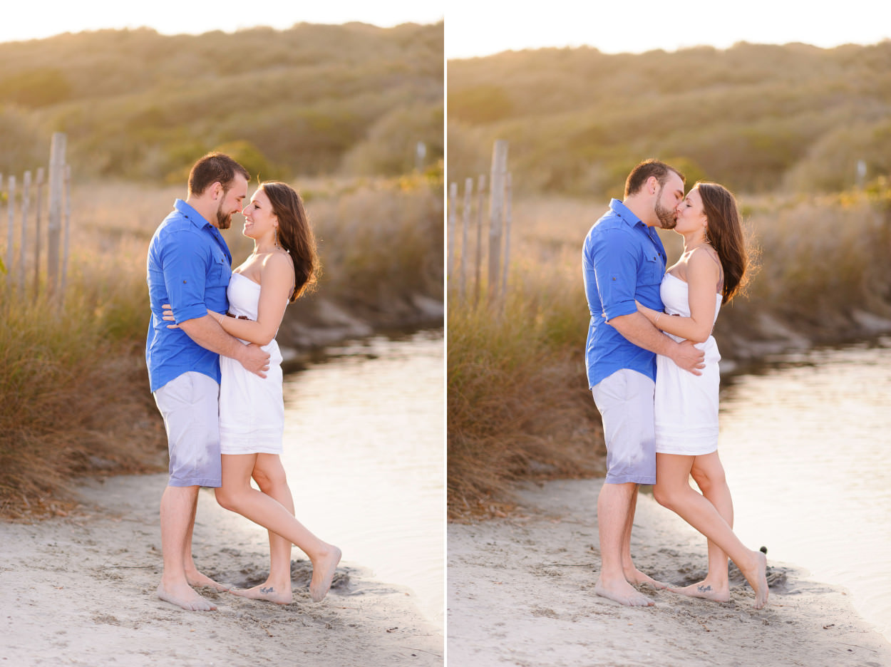 Kiss in front of the pretty scenery at the state park