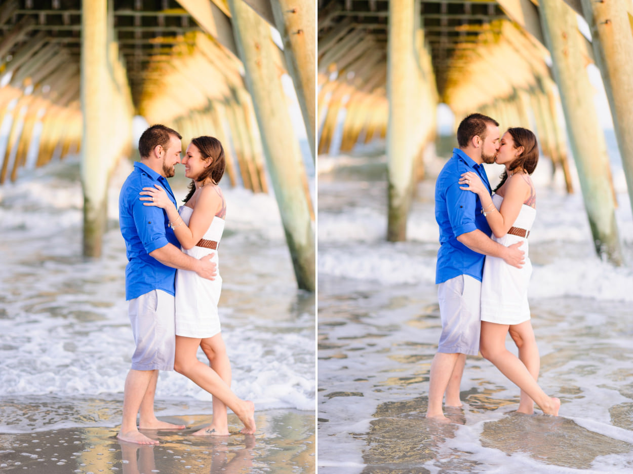 Cute kiss under the pier - Myrtle Beach State Park