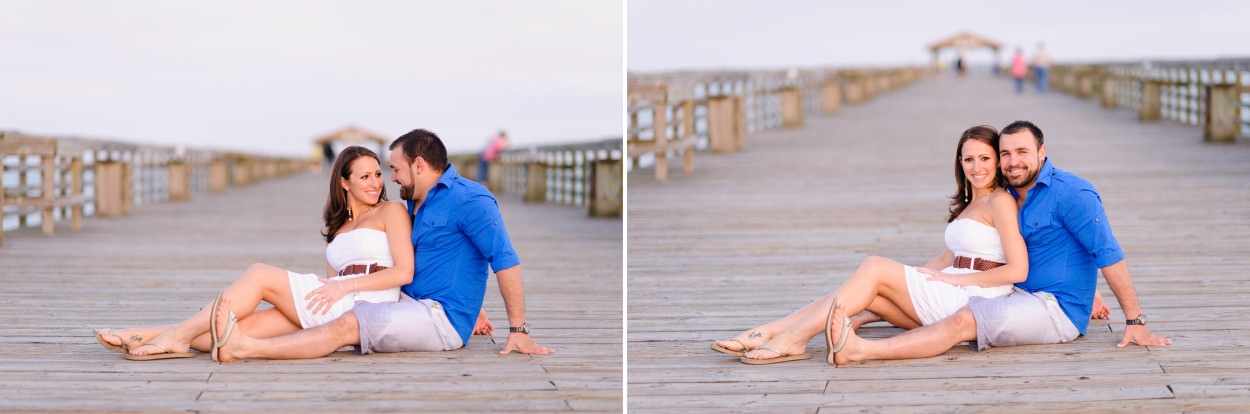Couple laying together on the Myrtle Beach State Park pier
