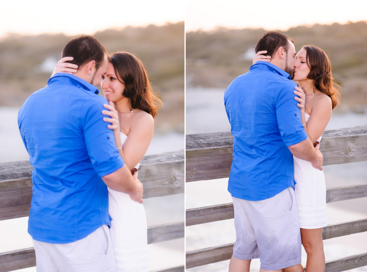 Final sunset kiss on the pier