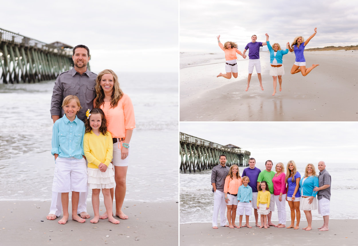 Family portraits in front of the Myrtle Beach State Park pier