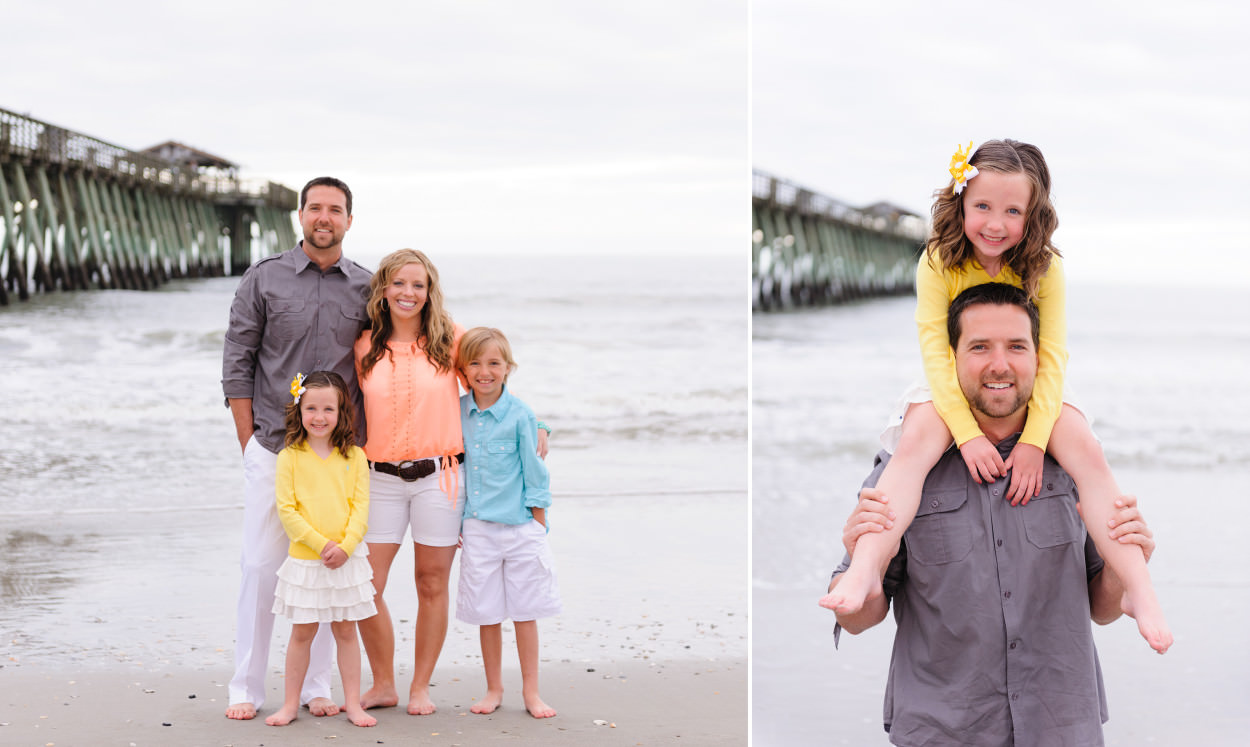 Family portraits in front of the Myrtle Beach State Park pier