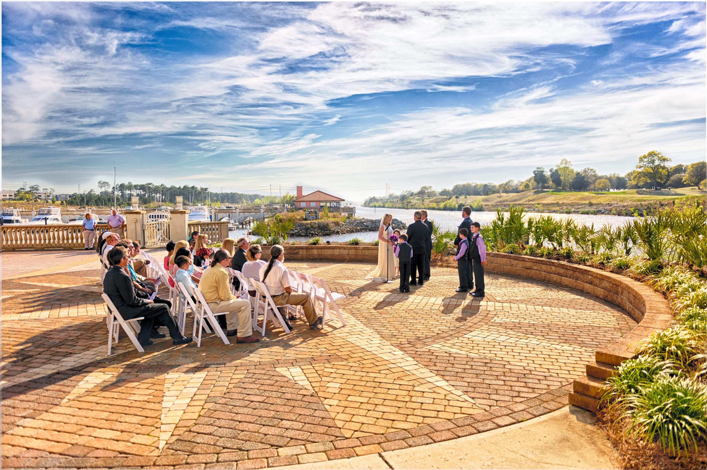 HDR of a wedding ceremony on the compass pad at the Marina Inn - Grande Dunes