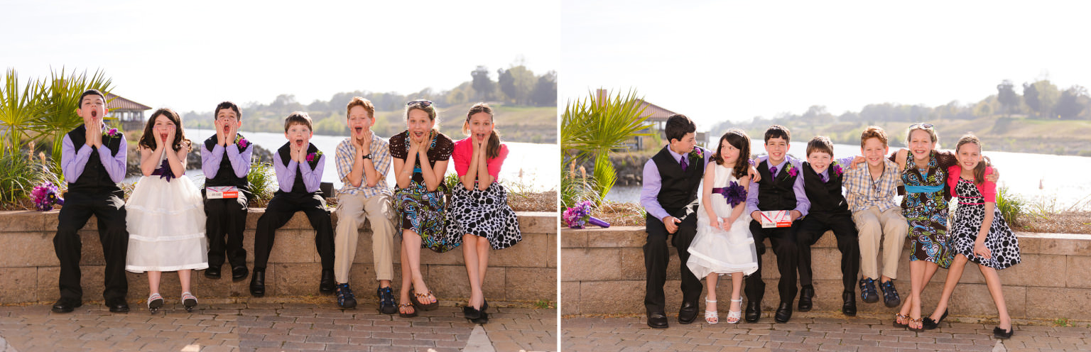 Kids being silly after the wedding