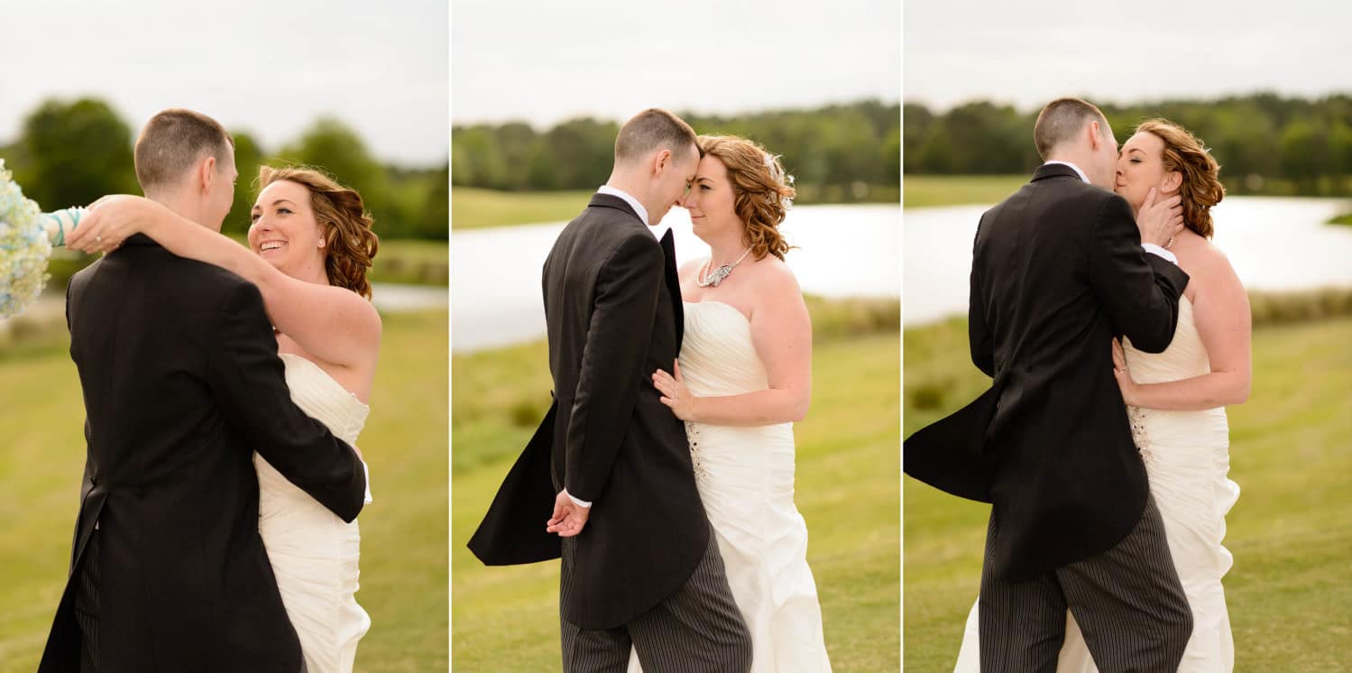 Pictures of the bride looking at the groom on the Barefoot Love Course