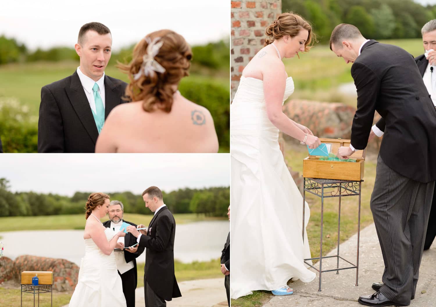 Putting letter in box to read on anniversary