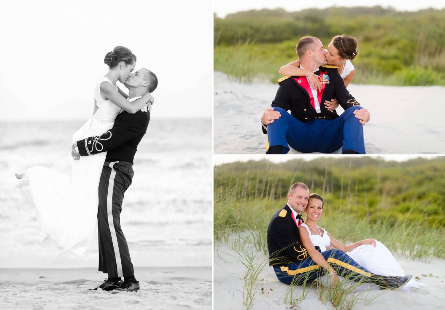 Groom lifting bride up off the ground for a big kiss - Ocean Club - Grande Dunes - Myrtle Beach
