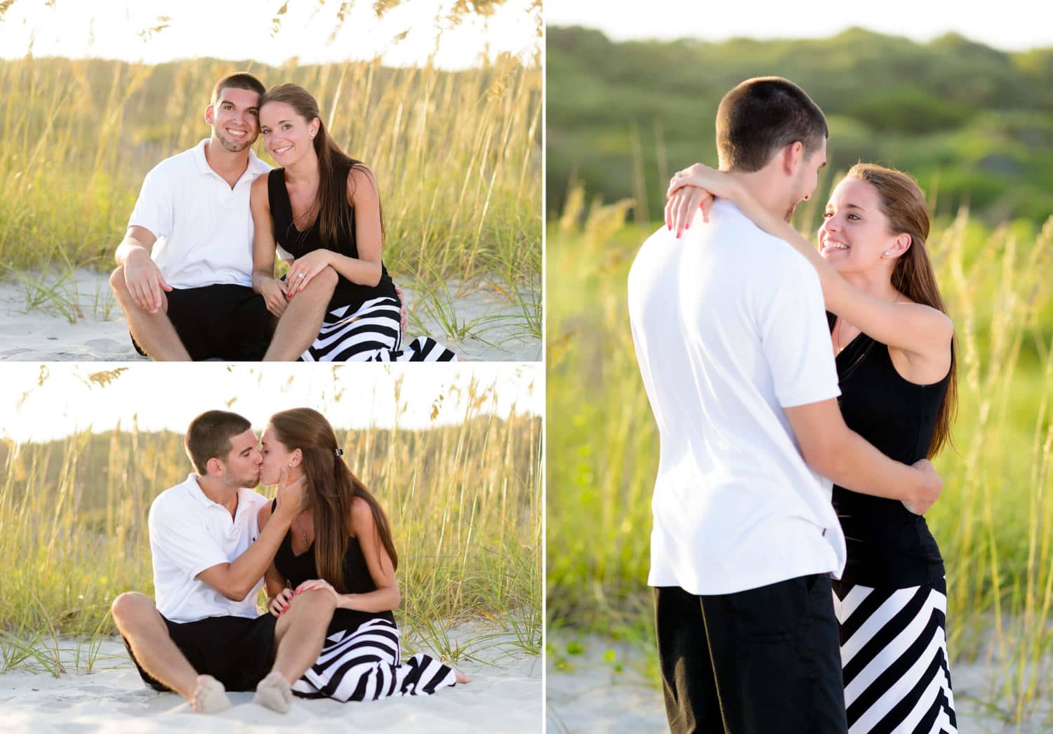 Portrait with the sunset lighting the sea oats from behind