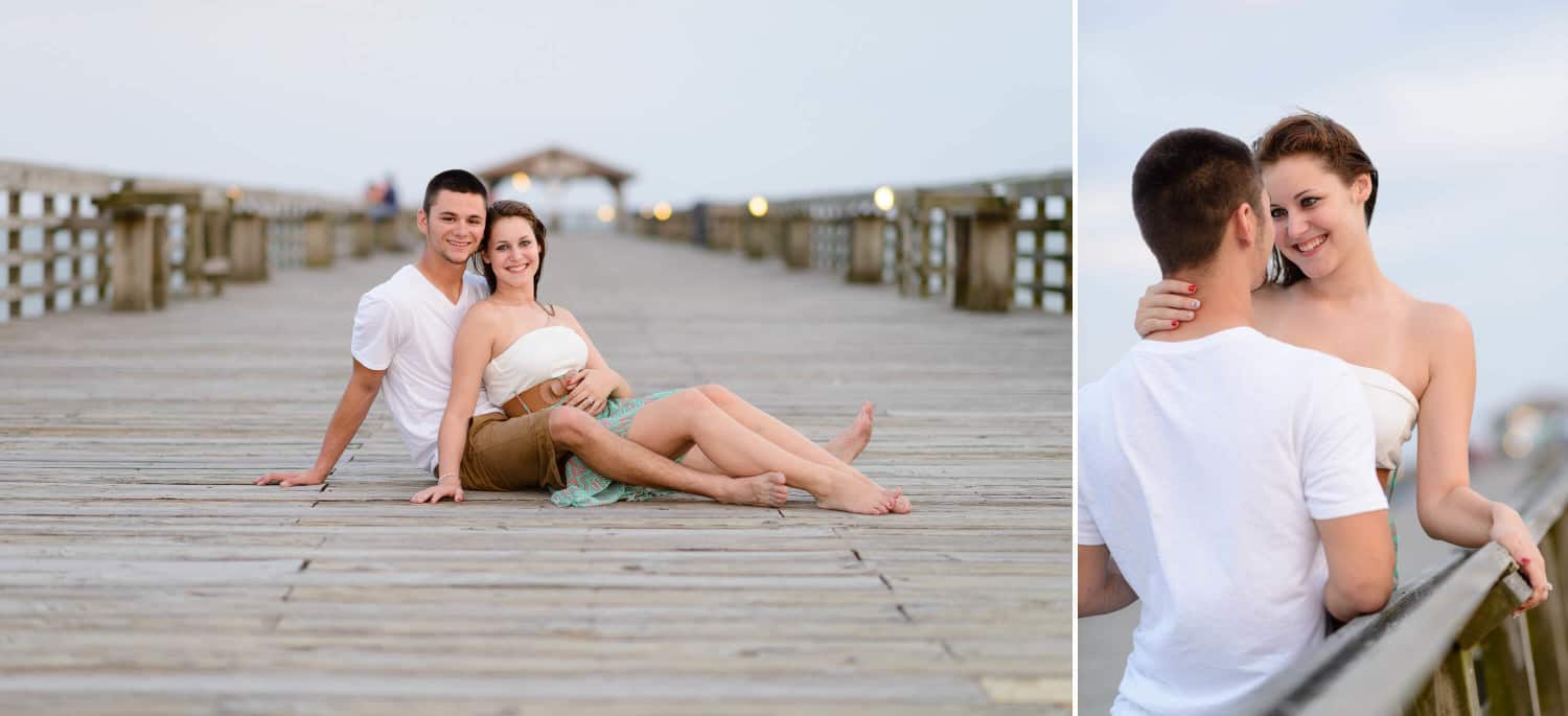 Couple laying together on the pier at the Myrtle Beach State Park