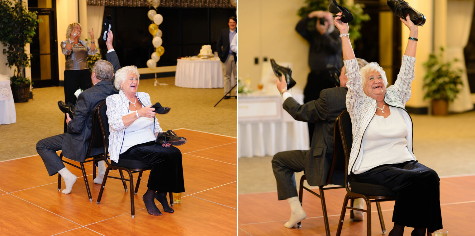 Playing a wedding game at 60th anniversary 