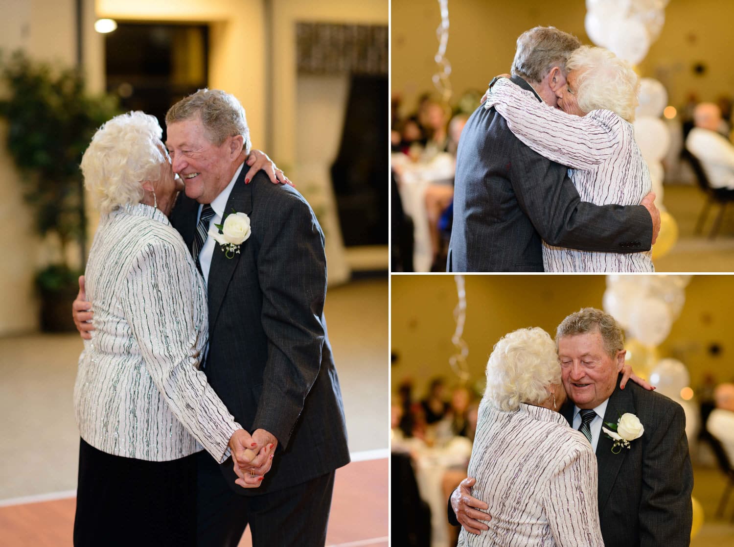 Emotional first dance for older couple at Springmaid Beach