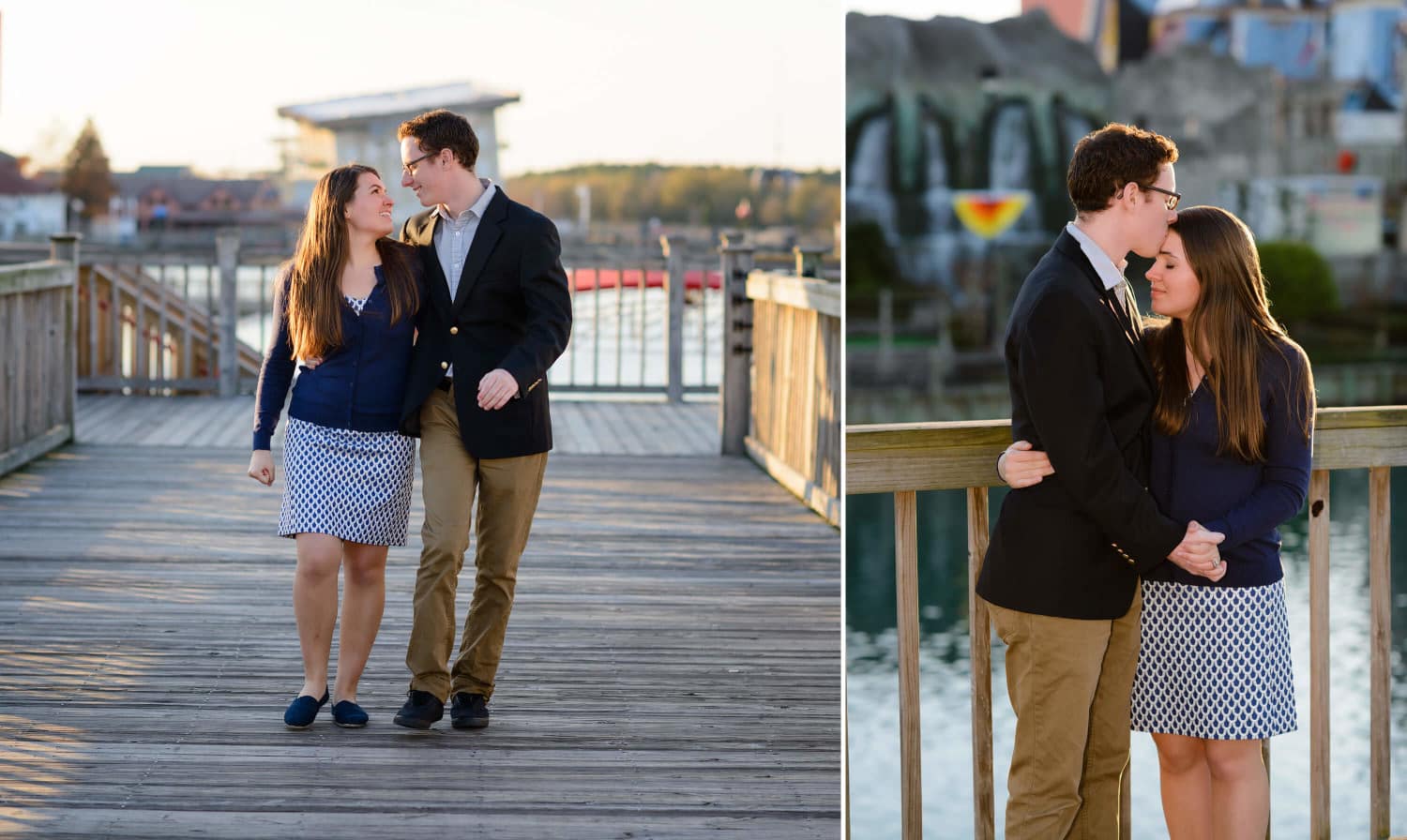 Engagement pictures at Broadway at the Beach