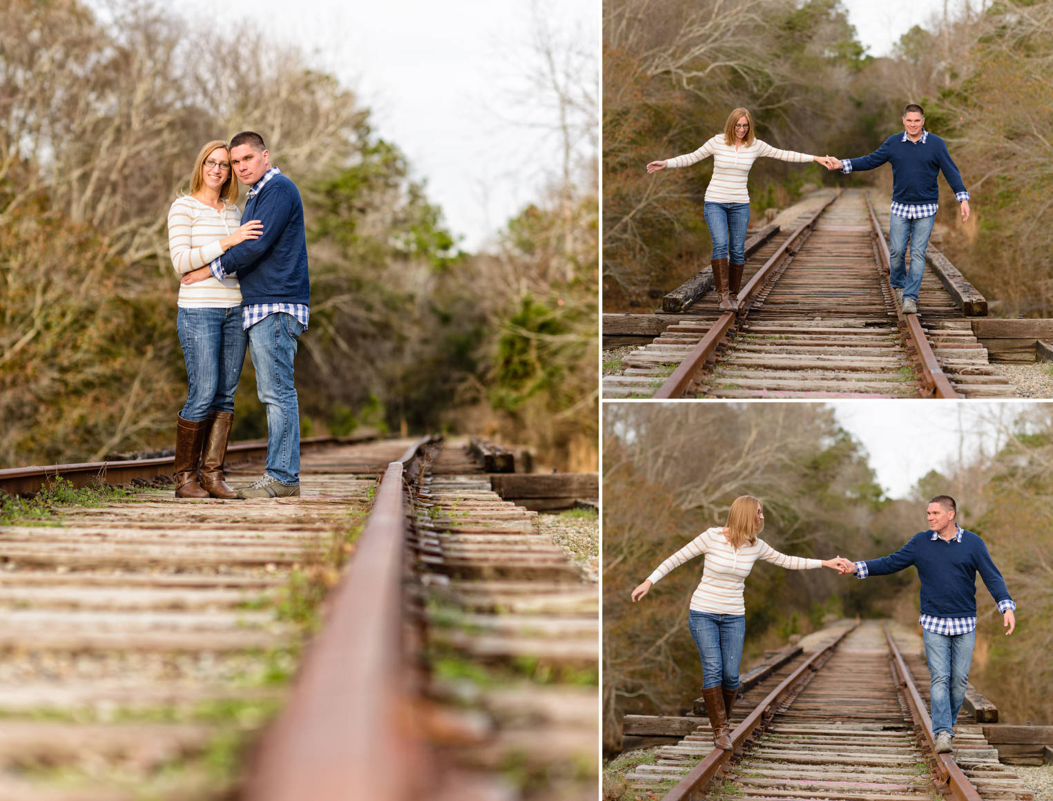 Getting a different angle on the train tracks - engagement at Conway River Walk