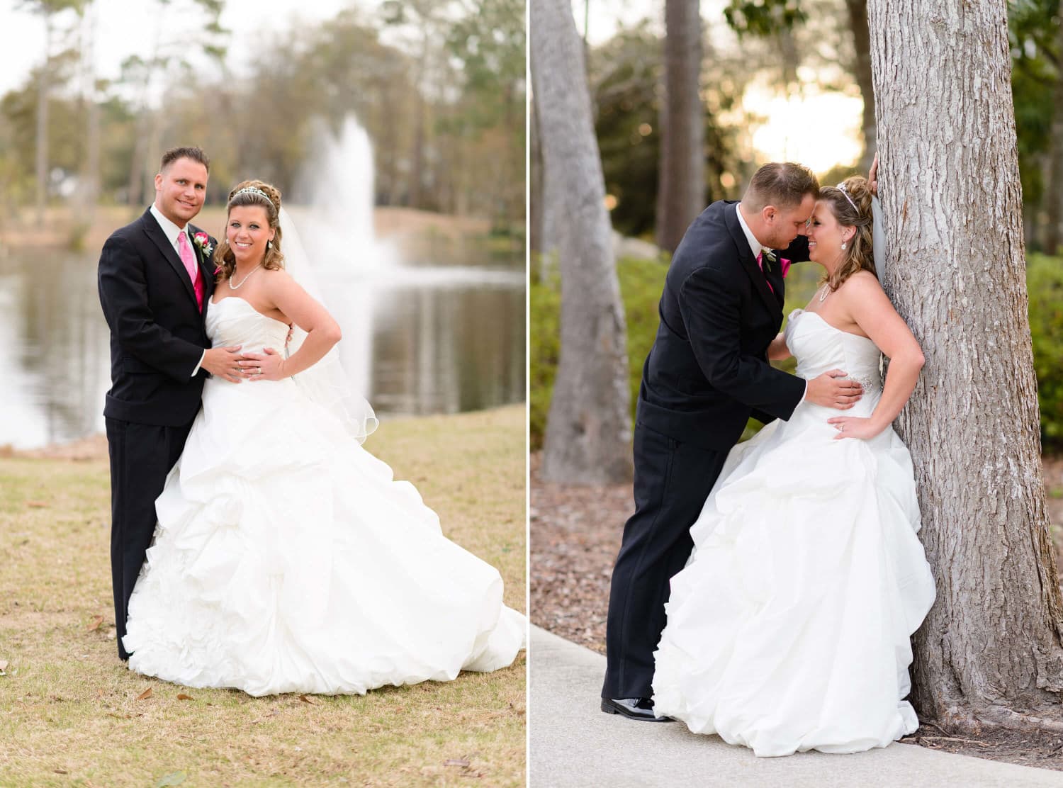 Wedding portraits by the lake
