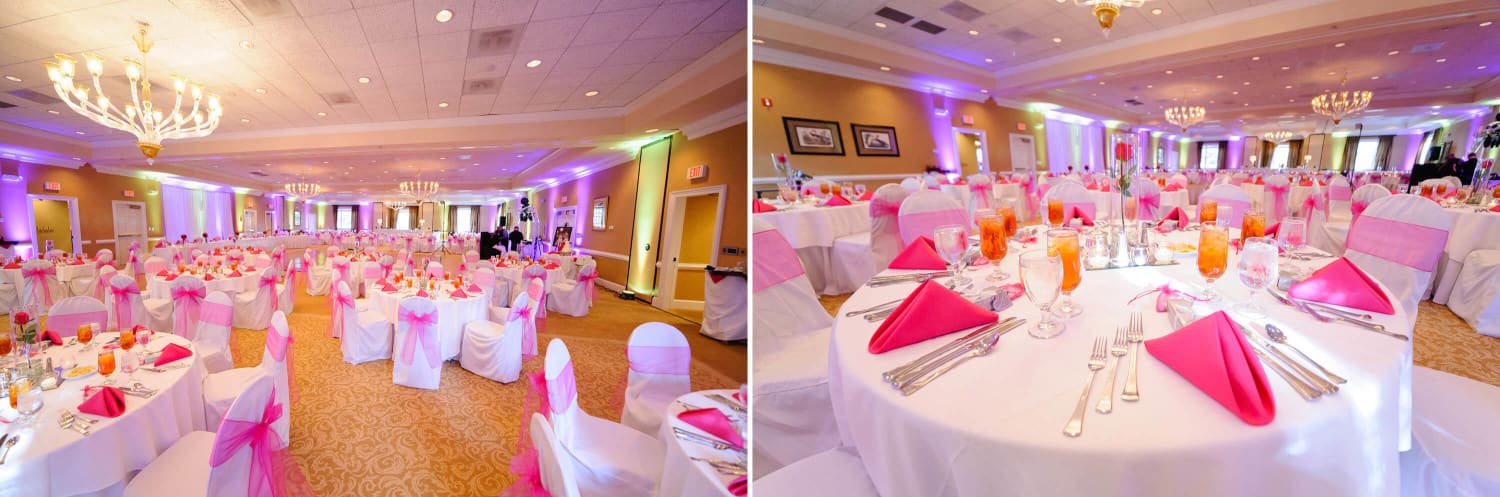 Wide angle pictures of ballroom at Pawleys Plantation