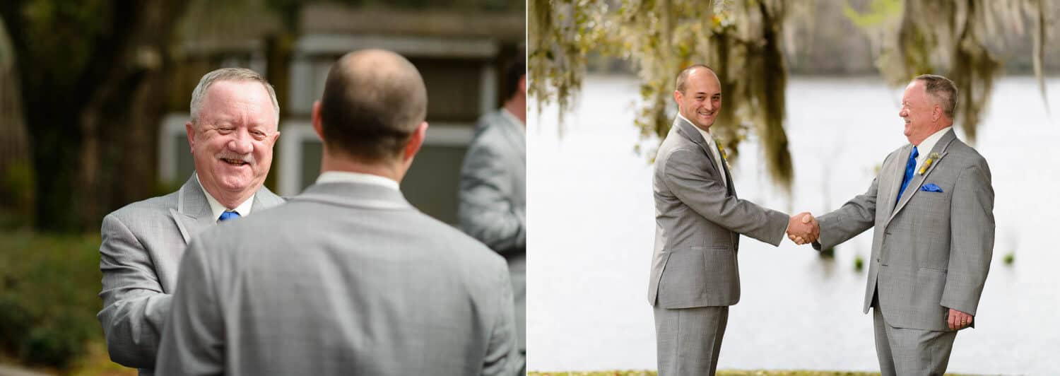 Father and son before the ceremony