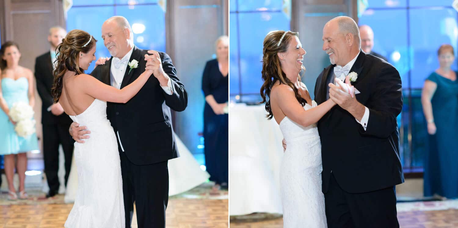 Bride dancing with father