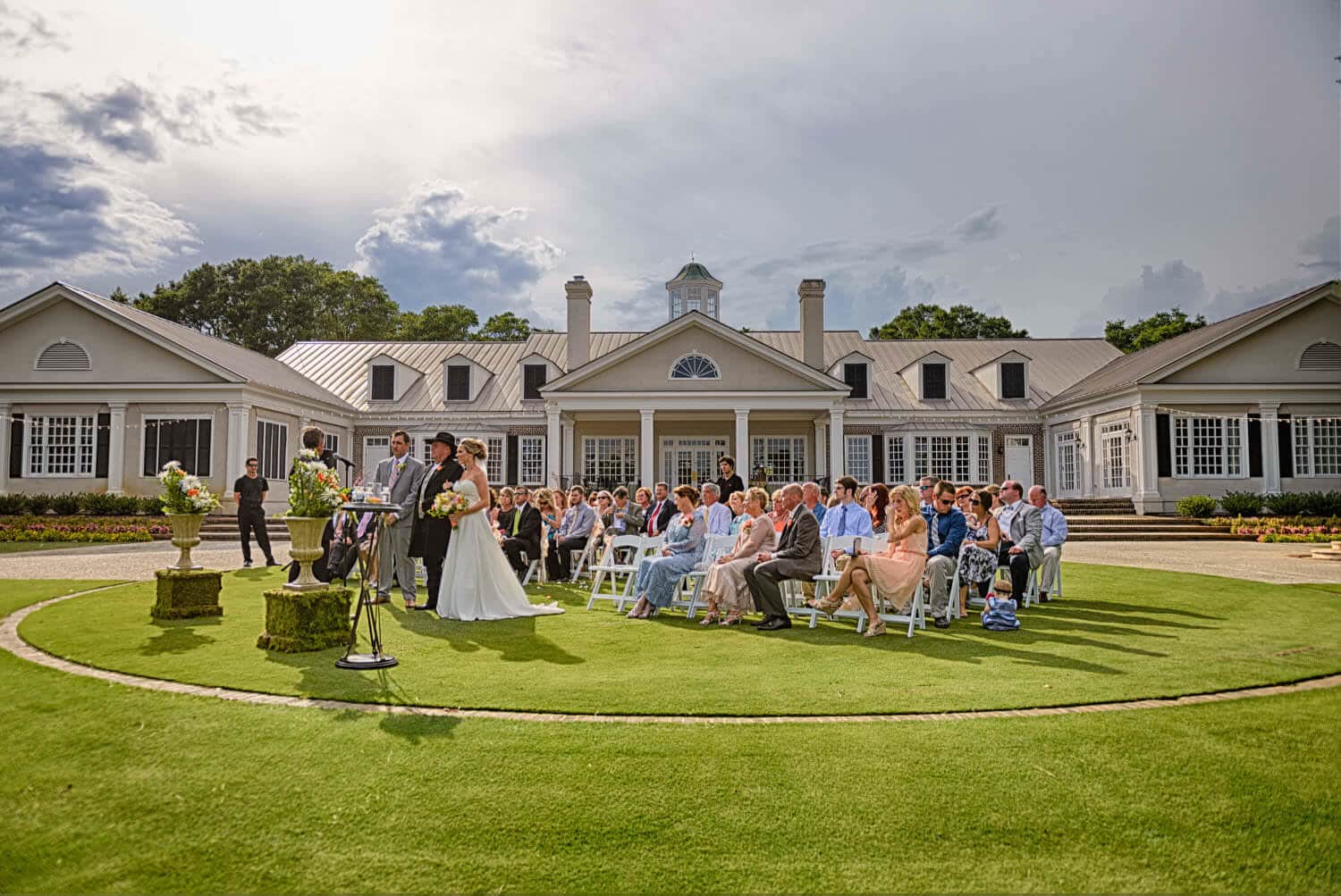 HDR of Wedding ceremony on the lawn of the Pawleys Plantation Club