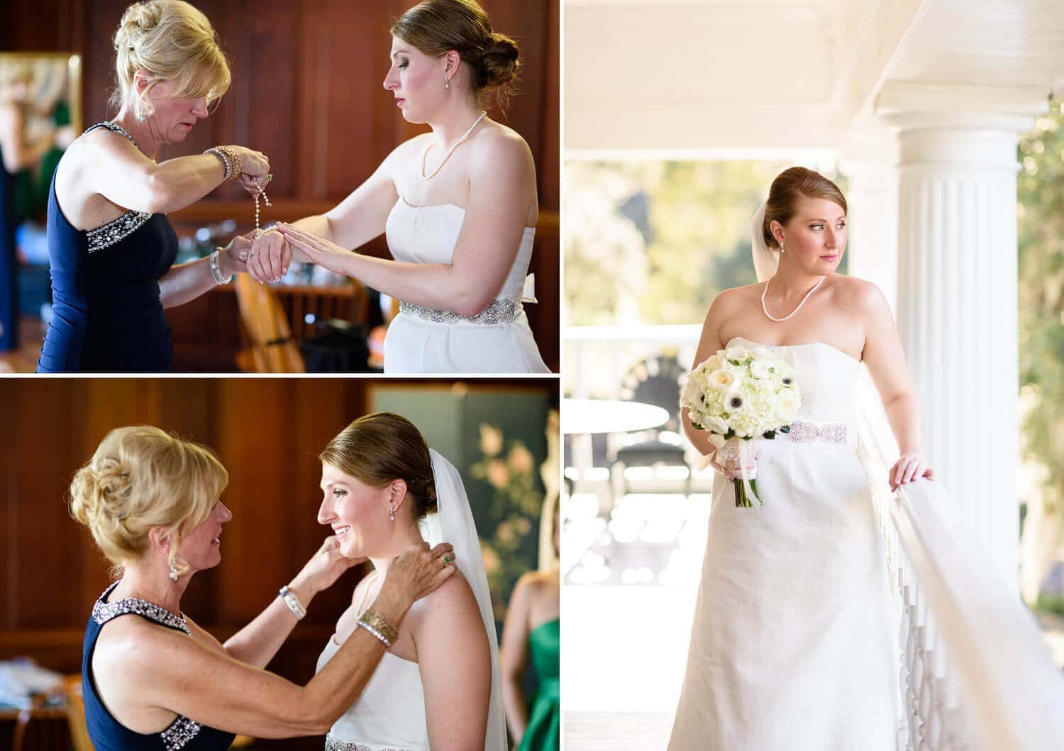 Bride on Heritage Plantation clubhouse balcony