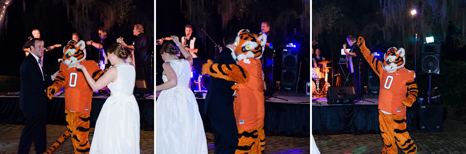 Clemson Tiger surprise for groom at reception