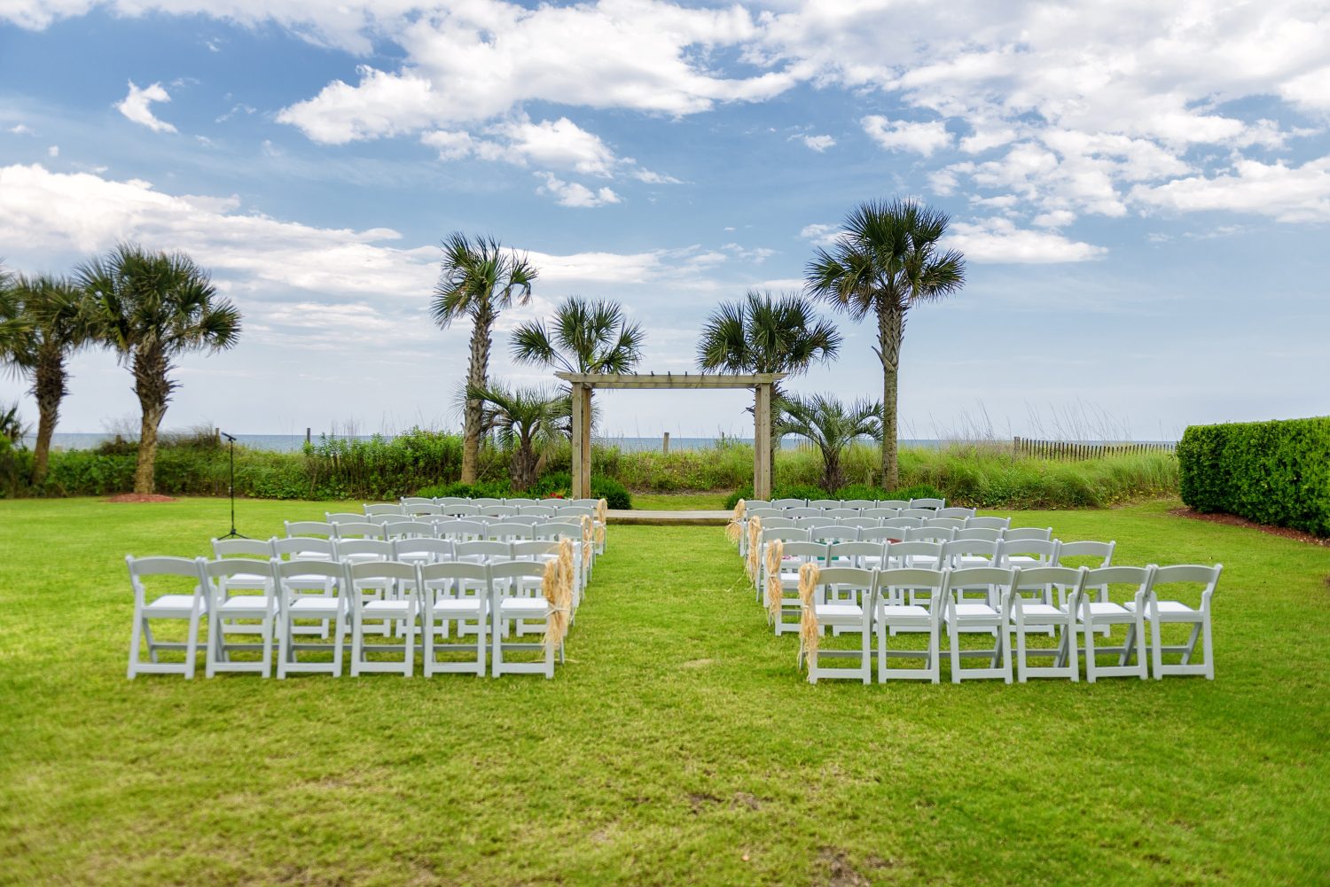 Wedding location on the grass behind the Hilton in Myrtle Beach