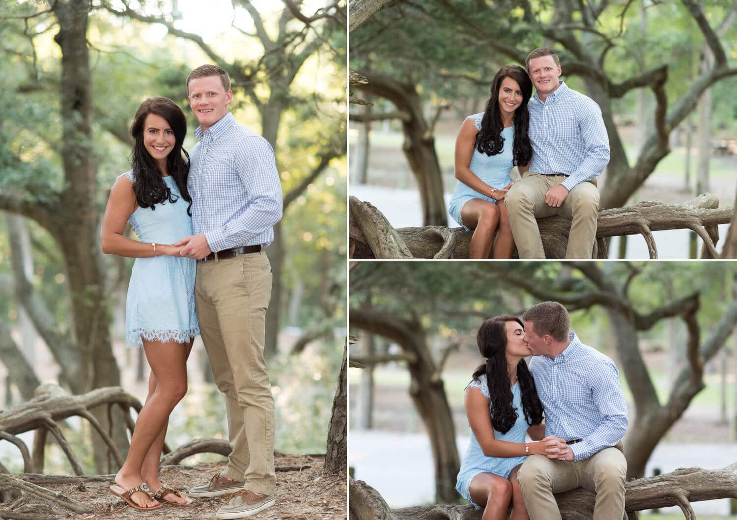 Couple on the oak tree hill in Myrtle Beach State Park