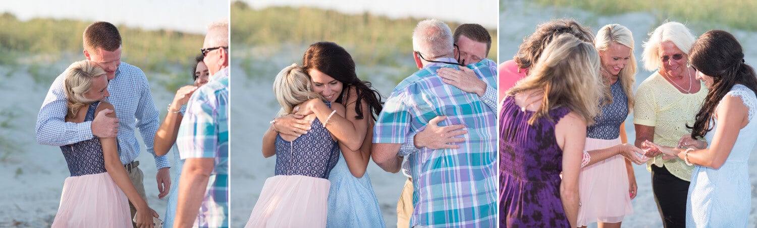 Family checking out the ring