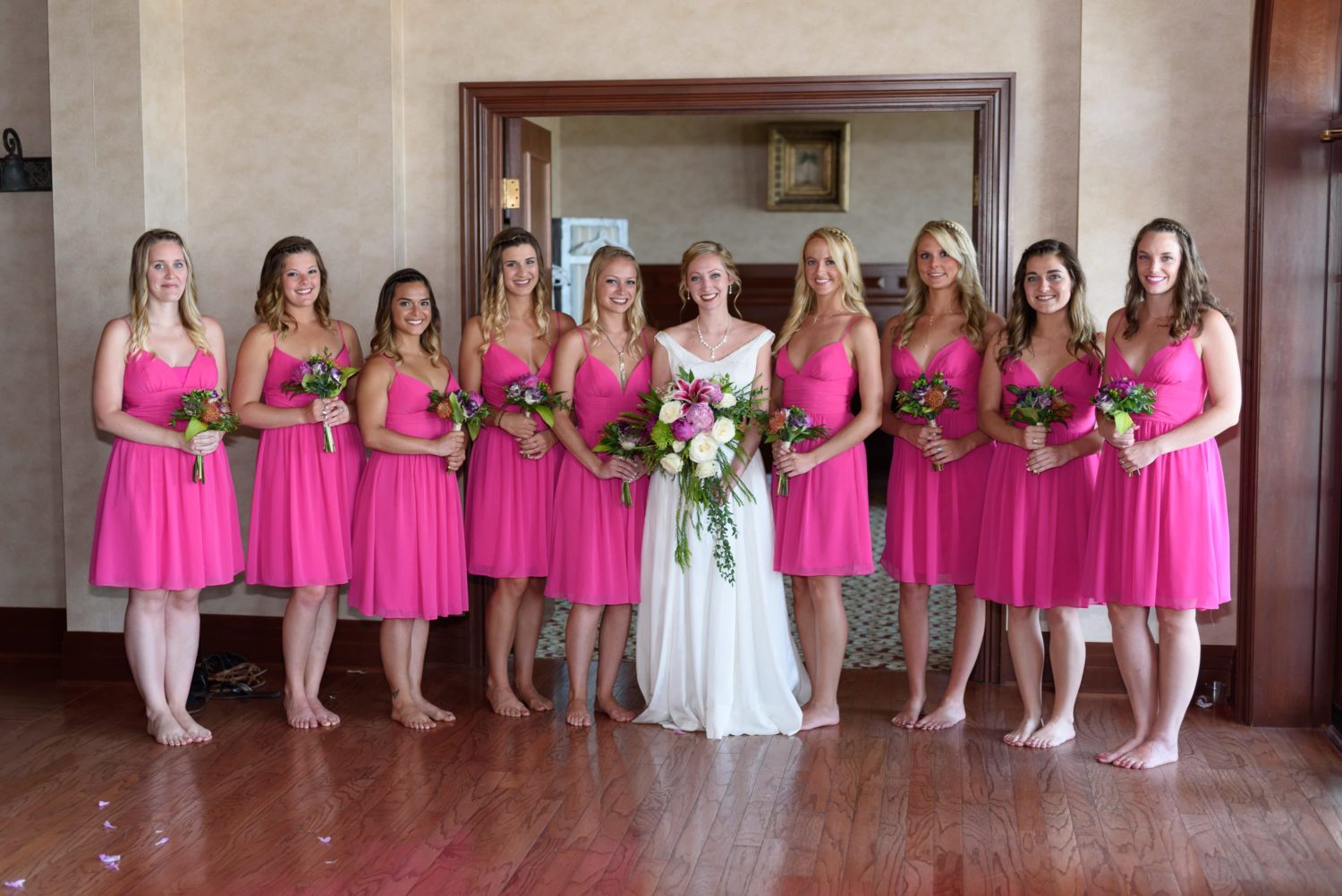 Bridesmaids standing together before the ceremony -  Grande Dunes Ocean Club