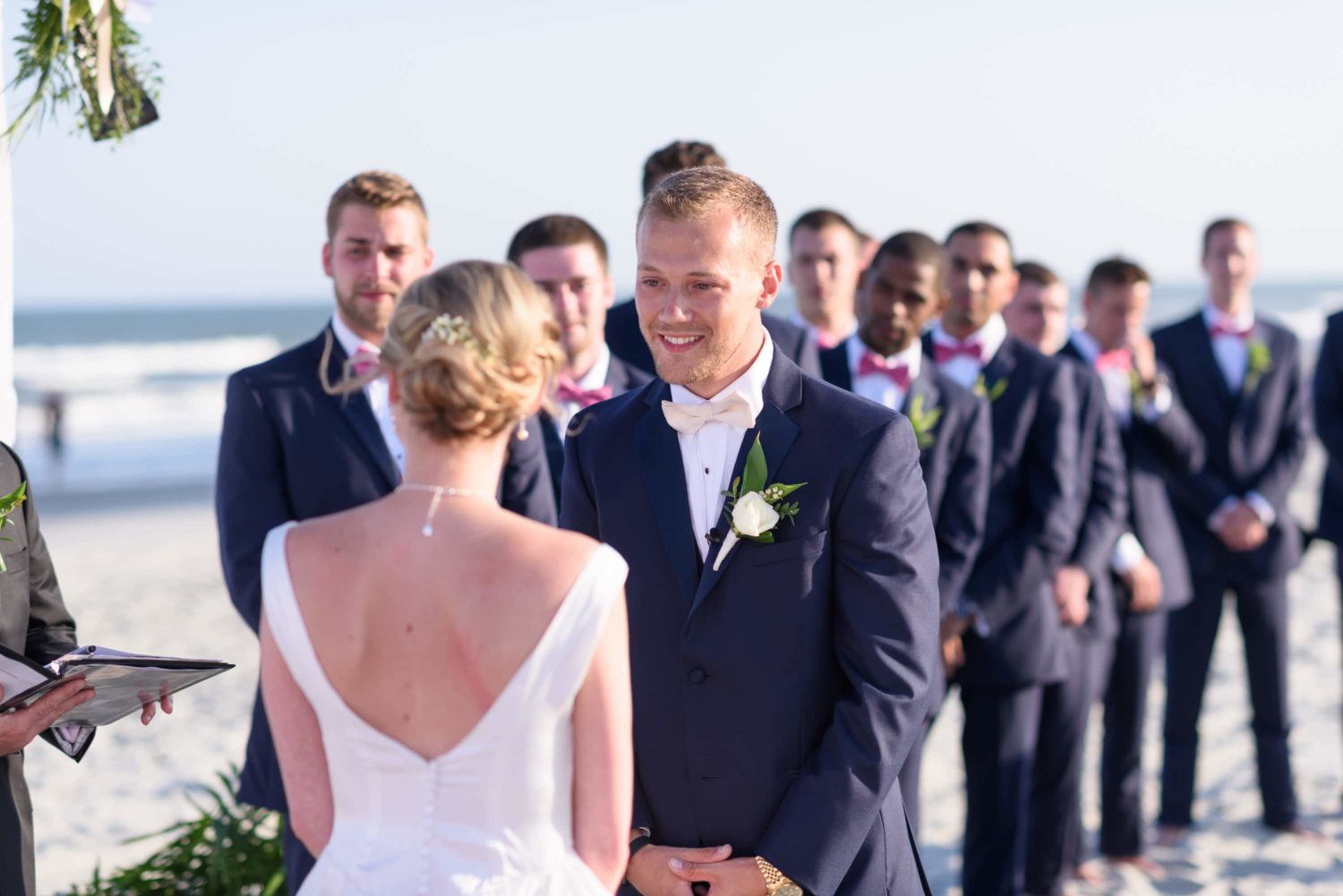 Groom looking at bride during vows -  Grande Dunes Ocean Club