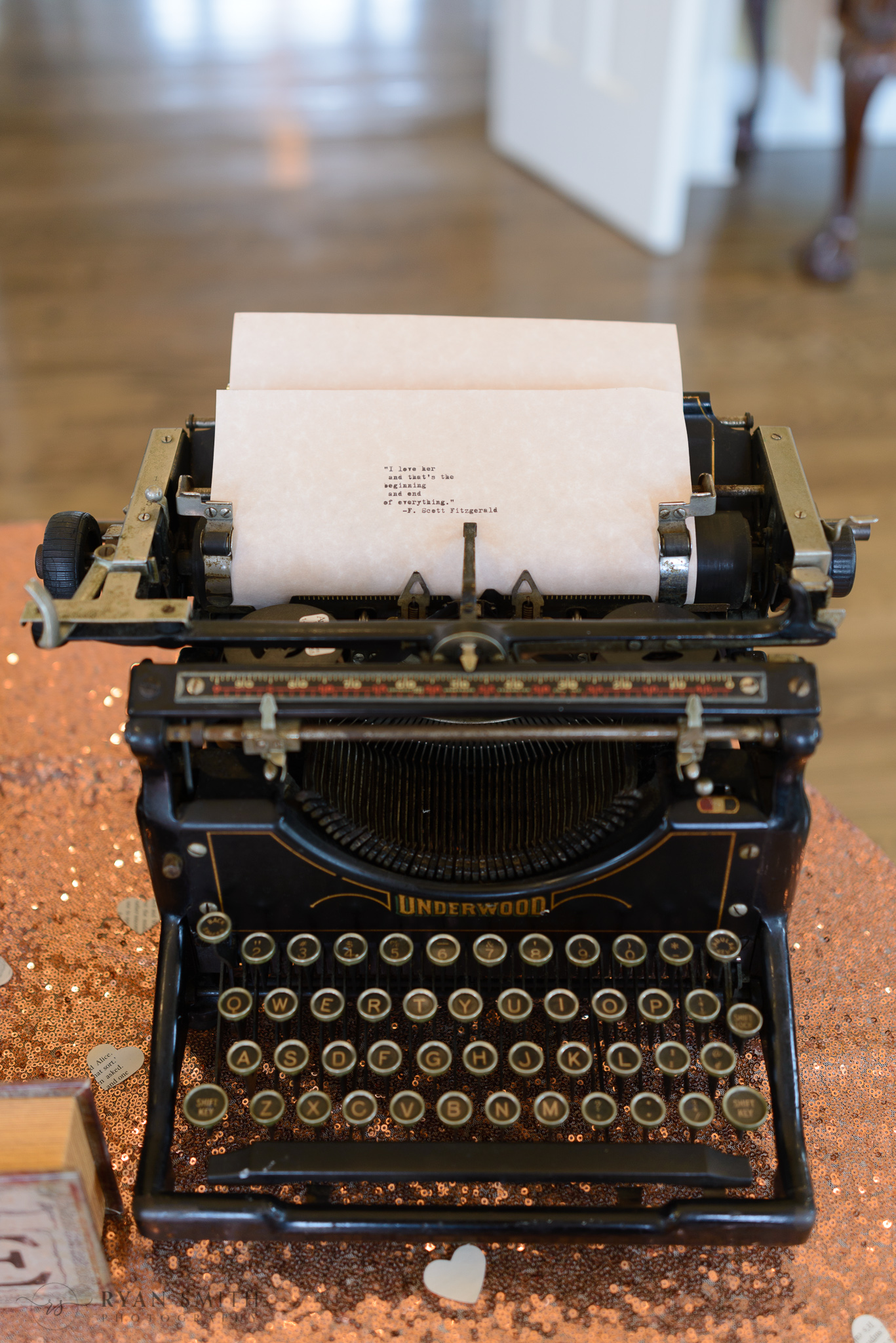 Classic typewriter with poem typed out - Pine Lakes Country Club