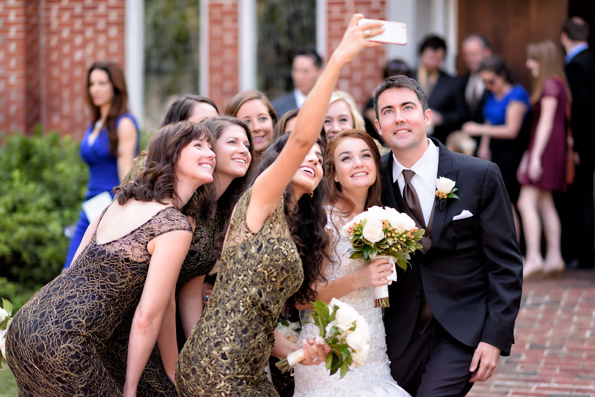 After wedding selfie with the girls - Historic Church downtown Georgetown
