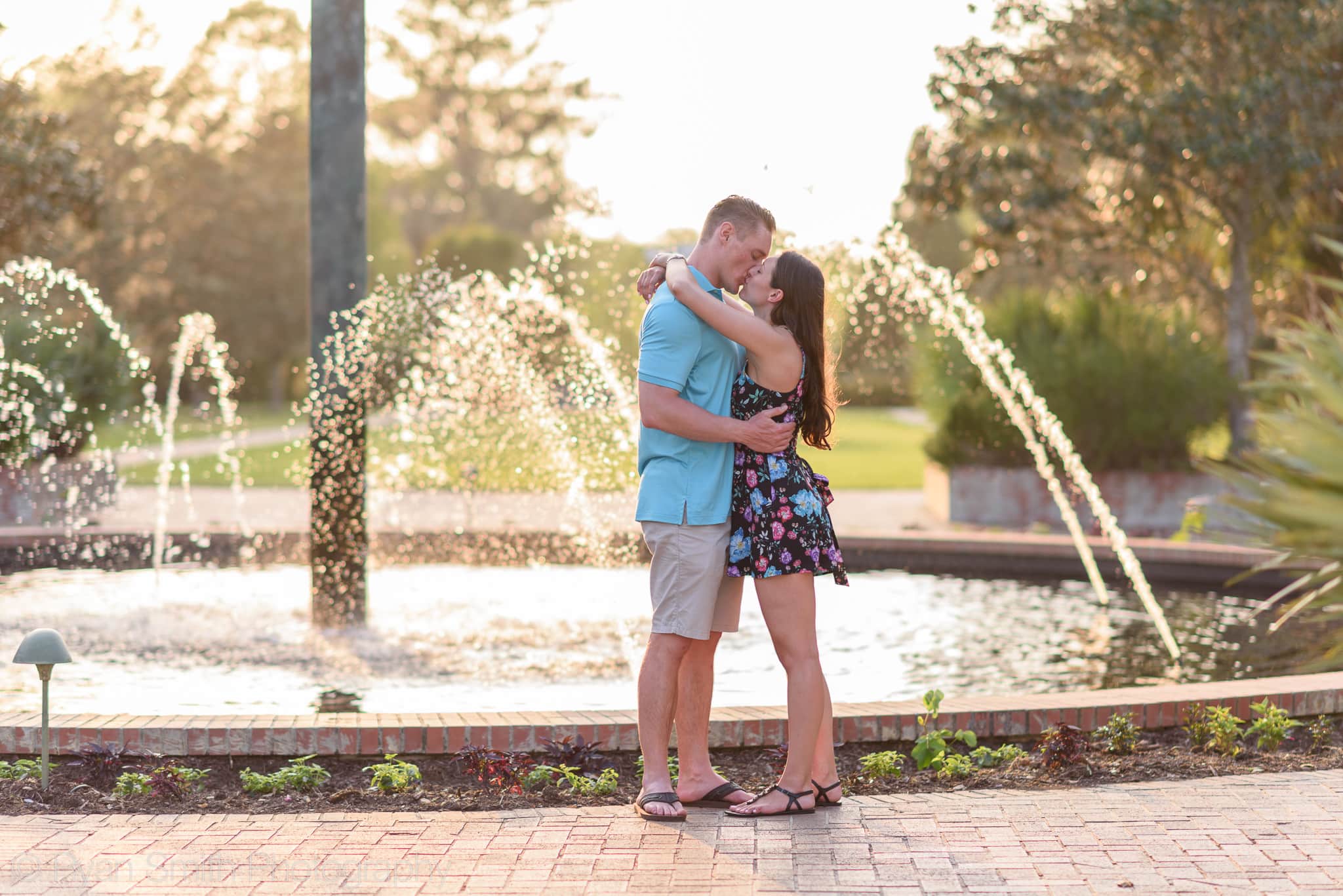 Kiss by the Fountain of the Muses - Brookgreen Gardens