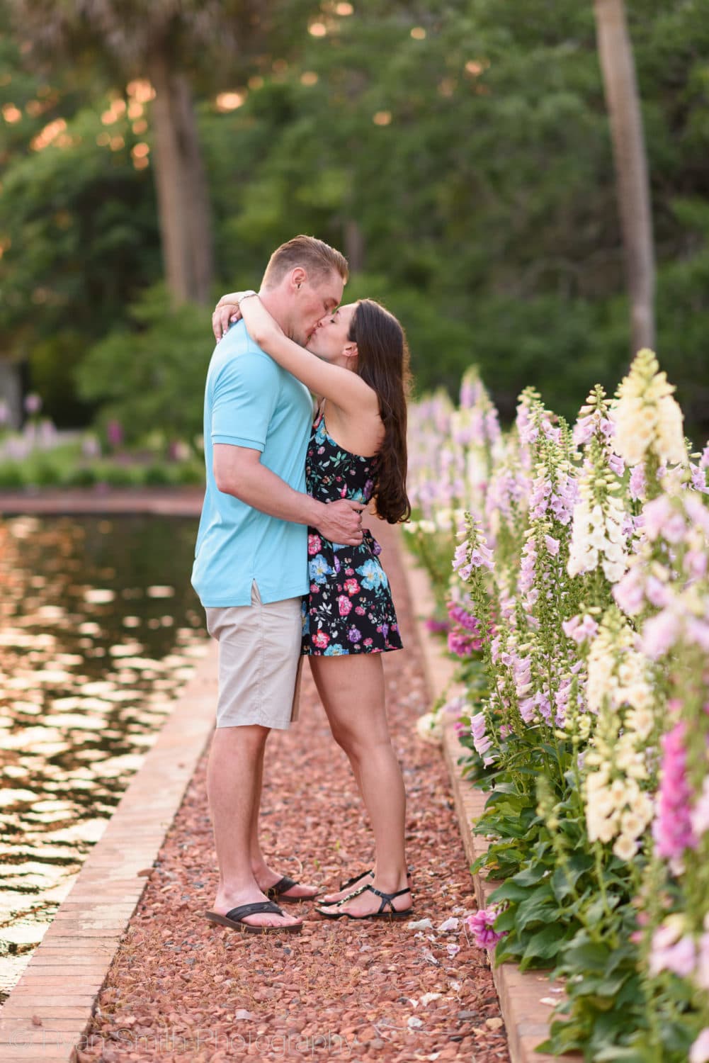 Kiss by the garden pond - Brookgreen Gardens