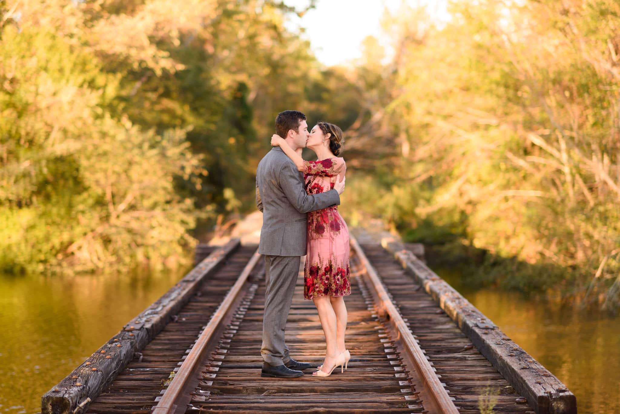 Kissing on the train tracks - Conway River Walk