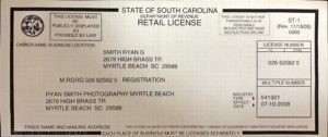 South Carolina Retail Business License