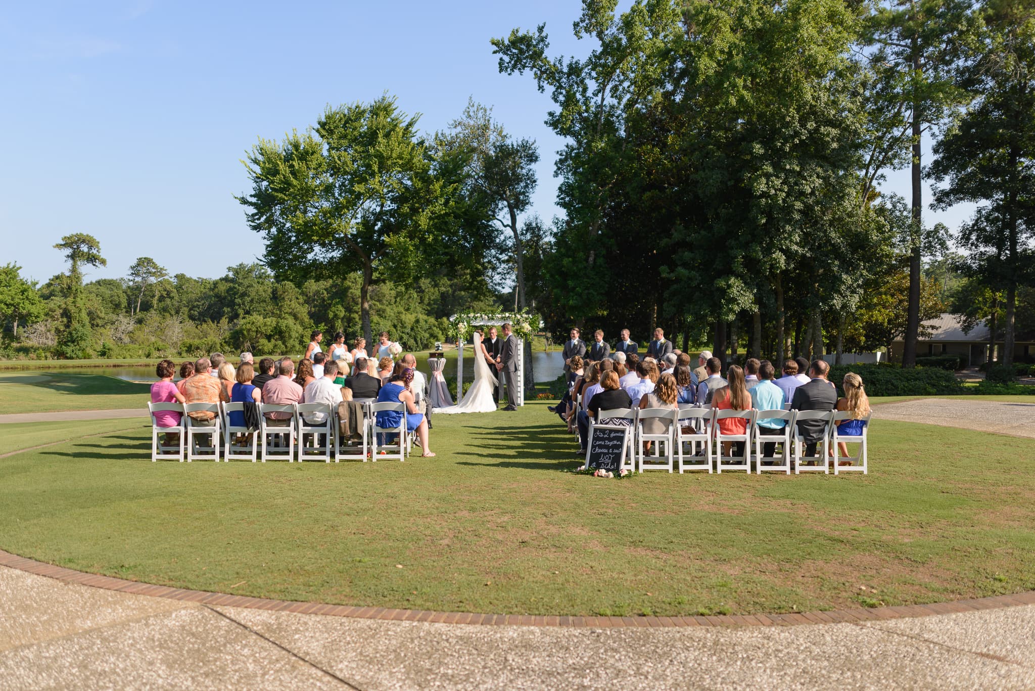 Wedding ceremony overlooking golf course - Pawleys Plantation