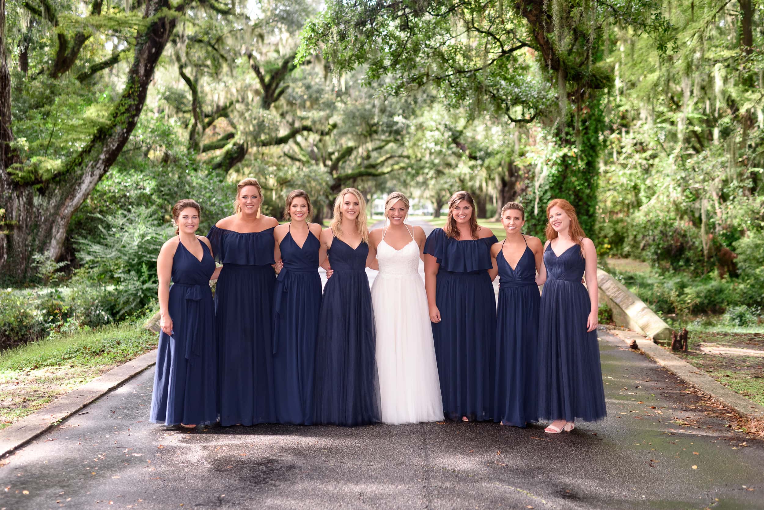 Beautiful spot for pictures with the bridesmaids before the ceremony - Litchfield Plantation
